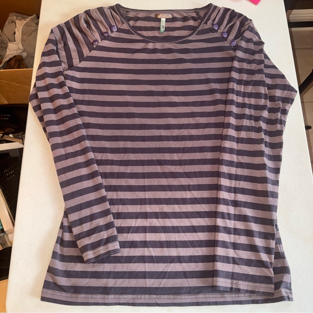 Matilda‎ Jane Purple and Gray Striped Long-Sleeve Tee